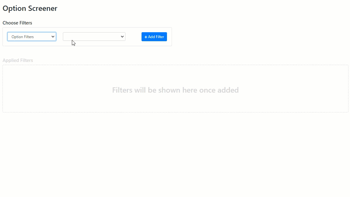 Option Screener Filters